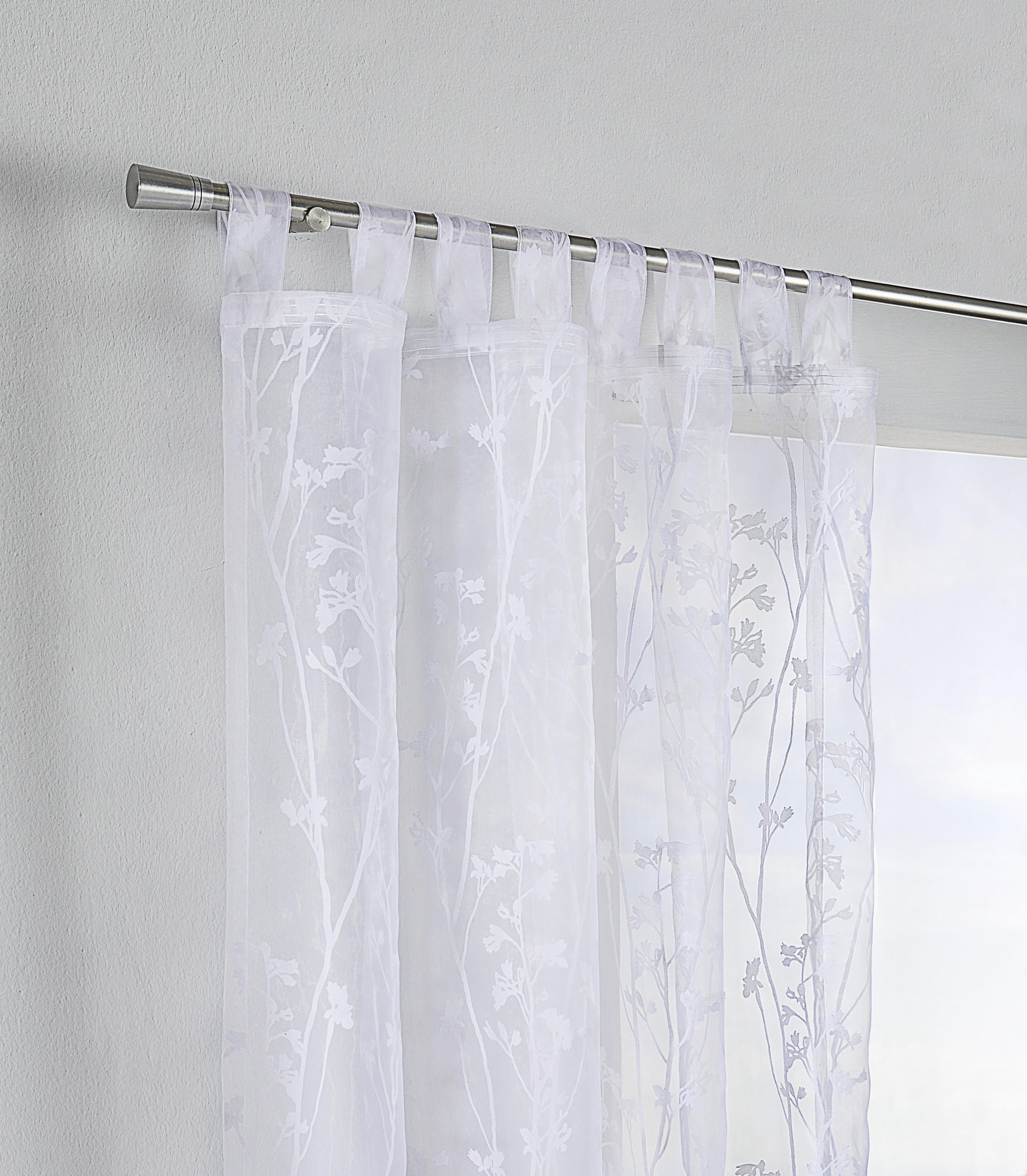 ZÁVĚS S POUTKY, průhledné,  - bílá, Trend, textil (140/245cm) - Boxxx