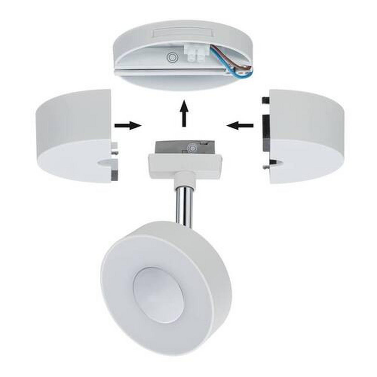SCHIENENSYSTEM-STRAHLER - Weiß, Basics, Kunststoff (10/3,55cm) - Paulmann