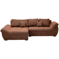 ECKSOFA Haselnussfarben Flachgewebe  - Schwarz/Haselnussfarben, Design, Kunststoff/Textil (175/278cm) - Xora