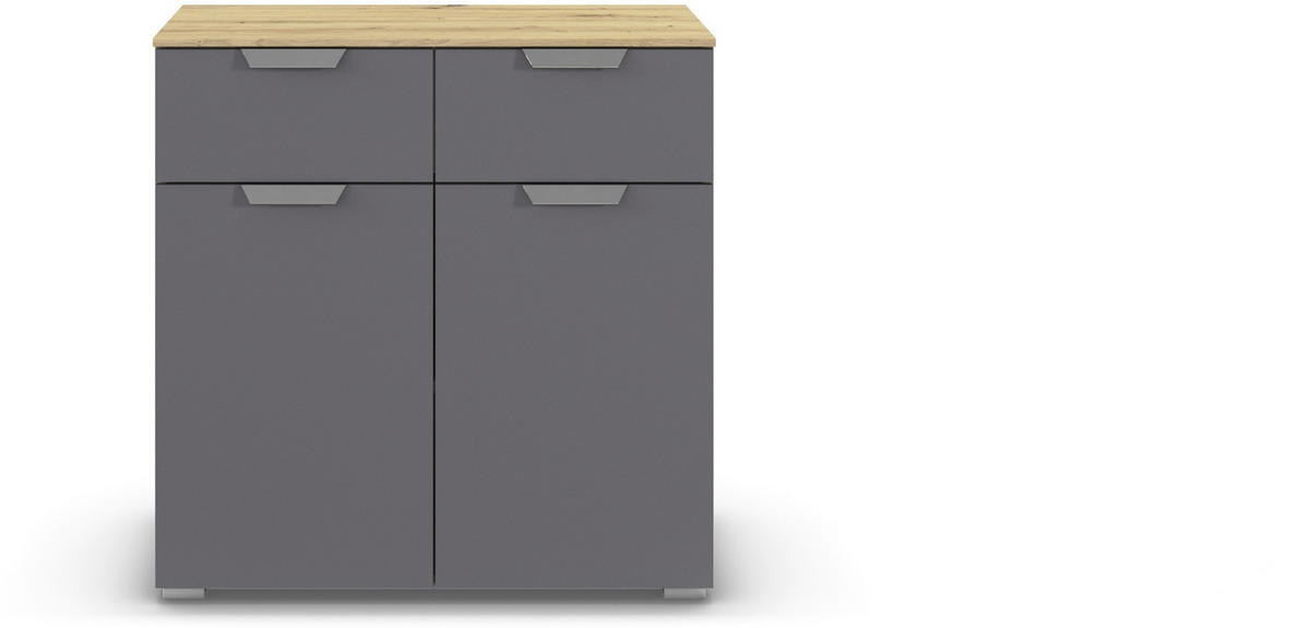 KOMMODE  in 80/81/42 cm  - Chromfarben/Dunkelgrau, Design, Holzwerkstoff/Metall (80/81/42cm) - Carryhome