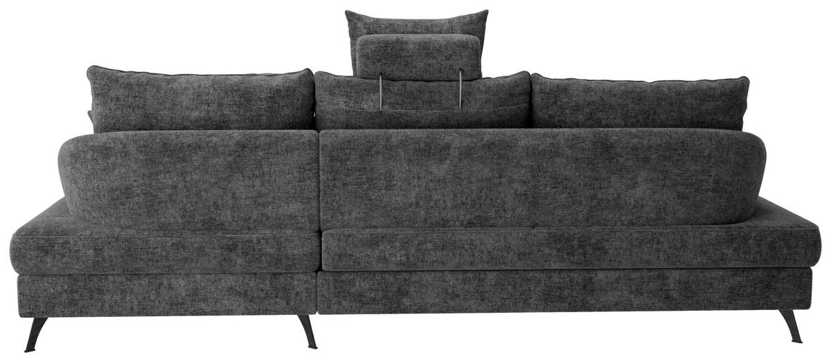 ECKSOFA in Webstoff Schwarz  - Schwarz, Konventionell, Textil/Metall (293/183cm) - Carryhome
