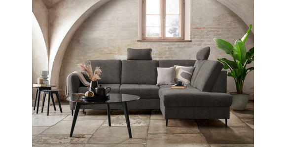 ECKSOFA in Chenille Graubraun  - Graubraun/Schwarz, MODERN, Holz/Textil (241/184cm) - Carryhome