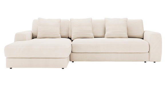 ECKSOFA Naturfarben Cord - Schwarz/Naturfarben, MODERN, Kunststoff/Textil (182/302cm) - Carryhome