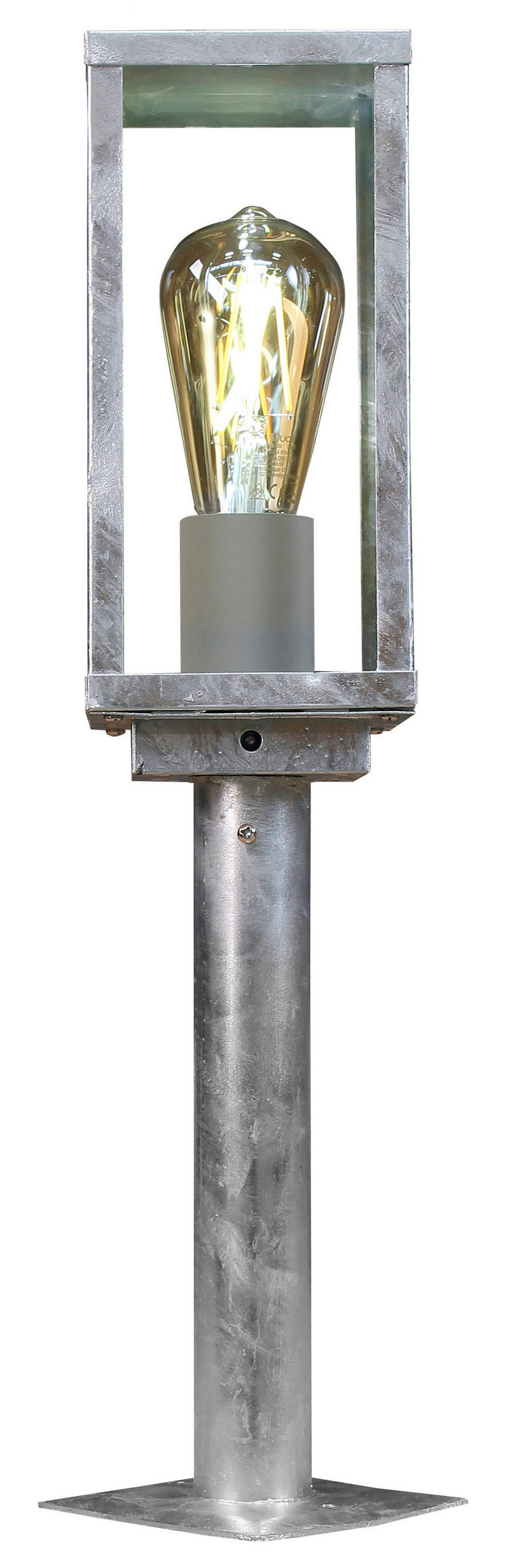 POLLERLEUCHTE Karo   - Klar/Zinkfarben, Design, Glas/Metall (50/11/11cm)