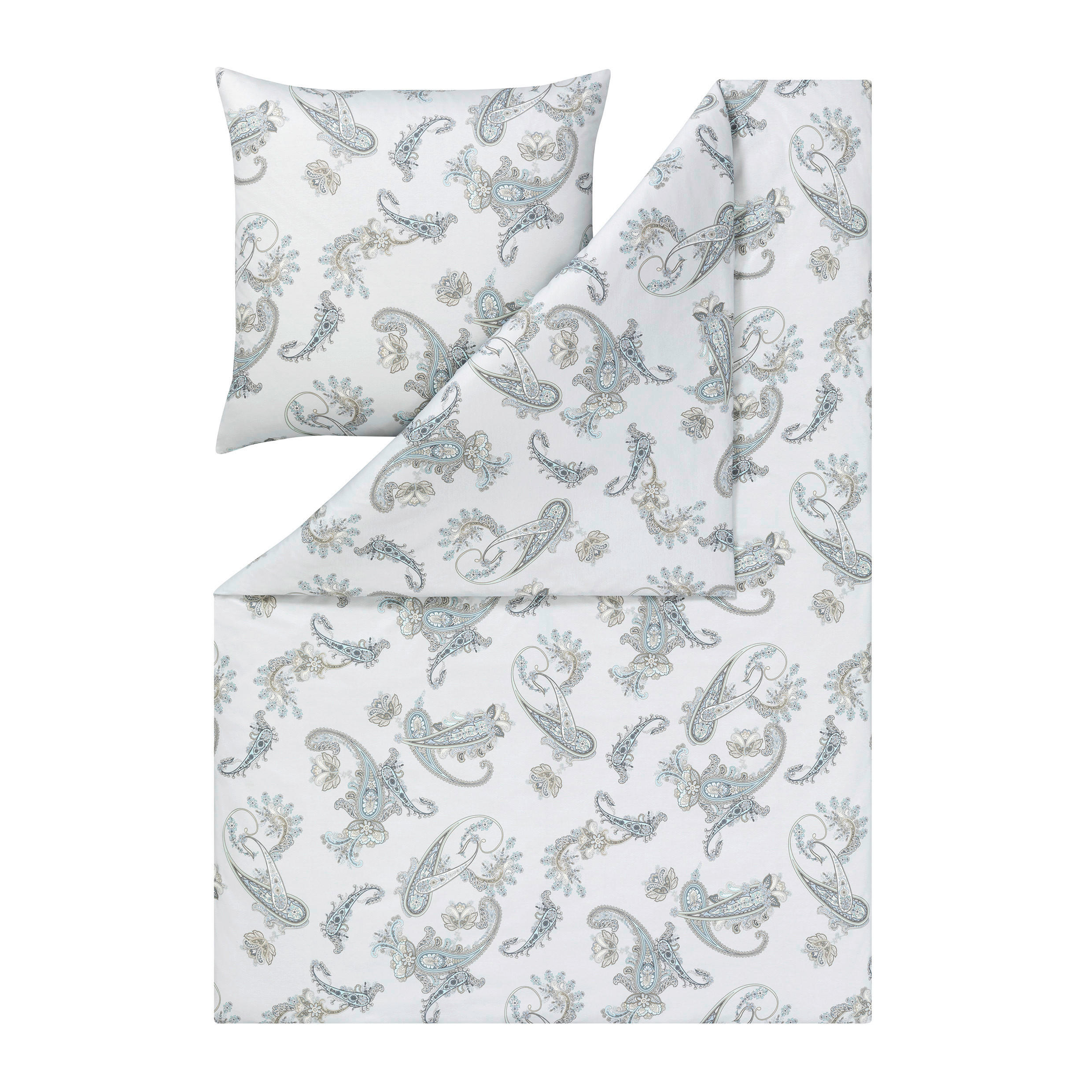 BETTWÄSCHE 2-teilig Katrin Interlock-Jersey 155/220 cm  - Silberfarben, Design, Textil (155/220cm) - Estella