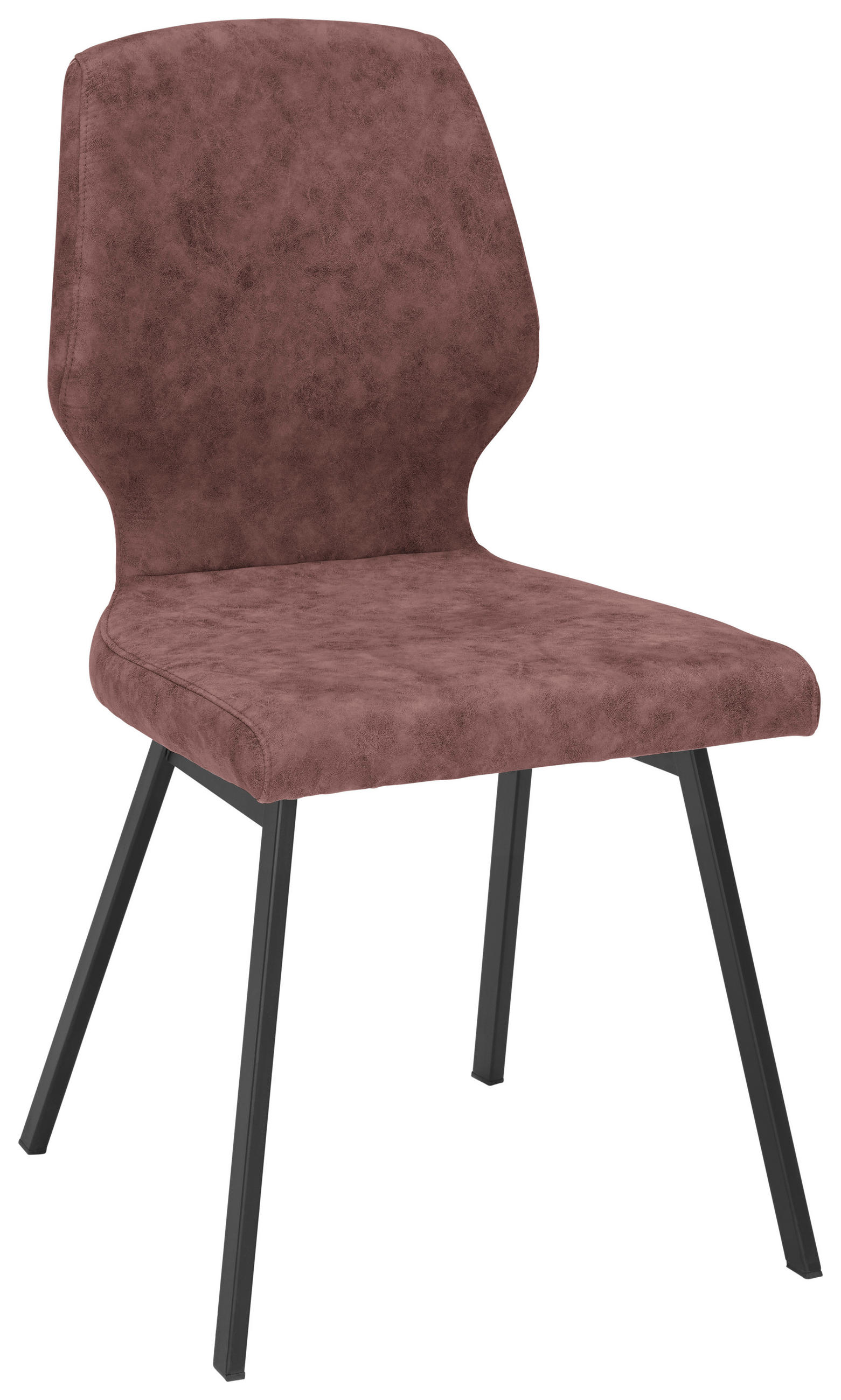 STUHL  Lederauswahl, Stoffauswahl, Typenauswahl Mikrofaser  Altrosa  - Schwarz/Altrosa, Modern, Textil/Metall (46/91/61cm) - Venda