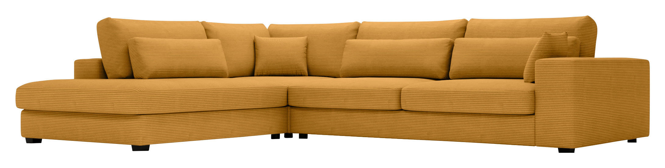 ECKSOFA in Cord Gelb  - Gelb/Schwarz, Konventionell, Kunststoff/Textil (250/314cm) - Carryhome