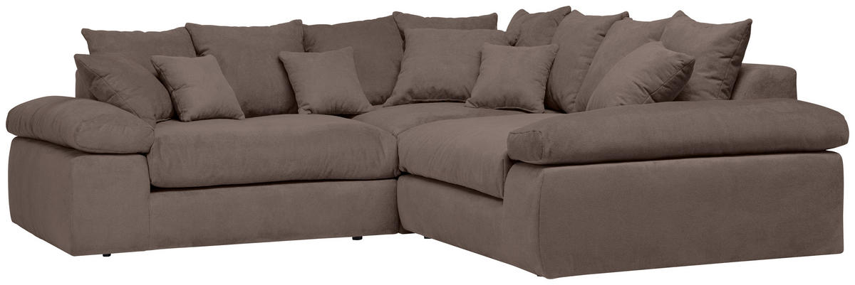 ECKSOFA  in Webstoff Braun  284/284 cm  - Schwarz/Braun, Design, Kunststoff/Textil (284/284cm) - Carryhome