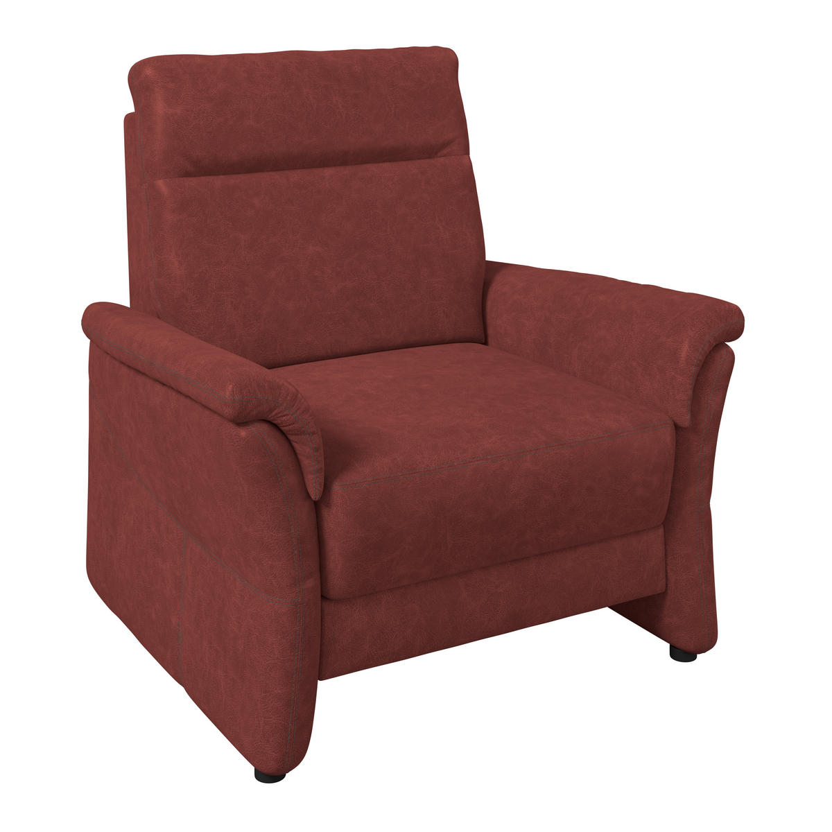SESSEL Mikrofaser Rotbraun  - Rotbraun/Schwarz, Konventionell, Kunststoff/Textil (104/98/91cm) - Elegando