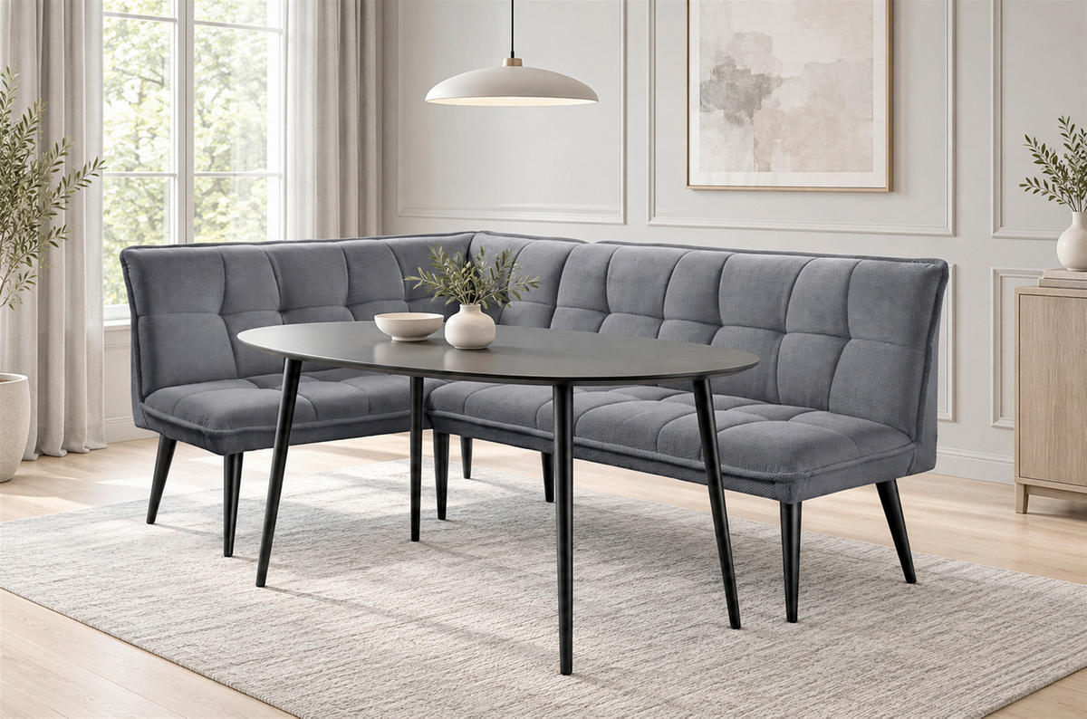 KLUPA KUTNA  antracit  drvo, tekstil, drvni materijal      - crna/antracit, Moderno, drvni materijal/drvo (240/161cm) - Livetastic