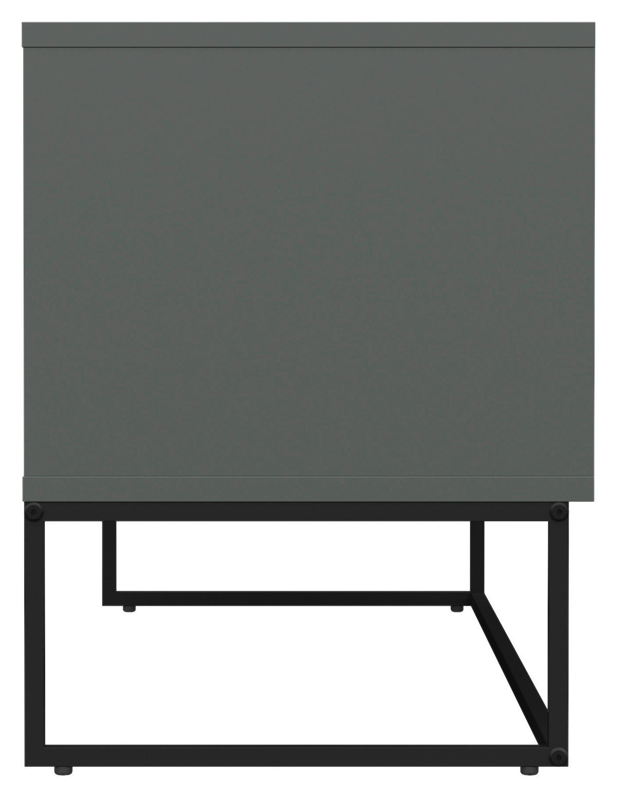 LOWBOARD Lipp  in 118/57/43 cm  - Dunkelgrün/Schwarz, Design, Holzwerkstoff/Metall (118/57/43cm)