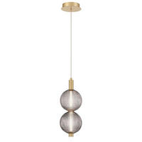 PENDELLEUCHTE Eurofase 15,2/40 cm   - Goldfarben, Design, Glas/Metall (15,2/40cm) - Elstead Lighting