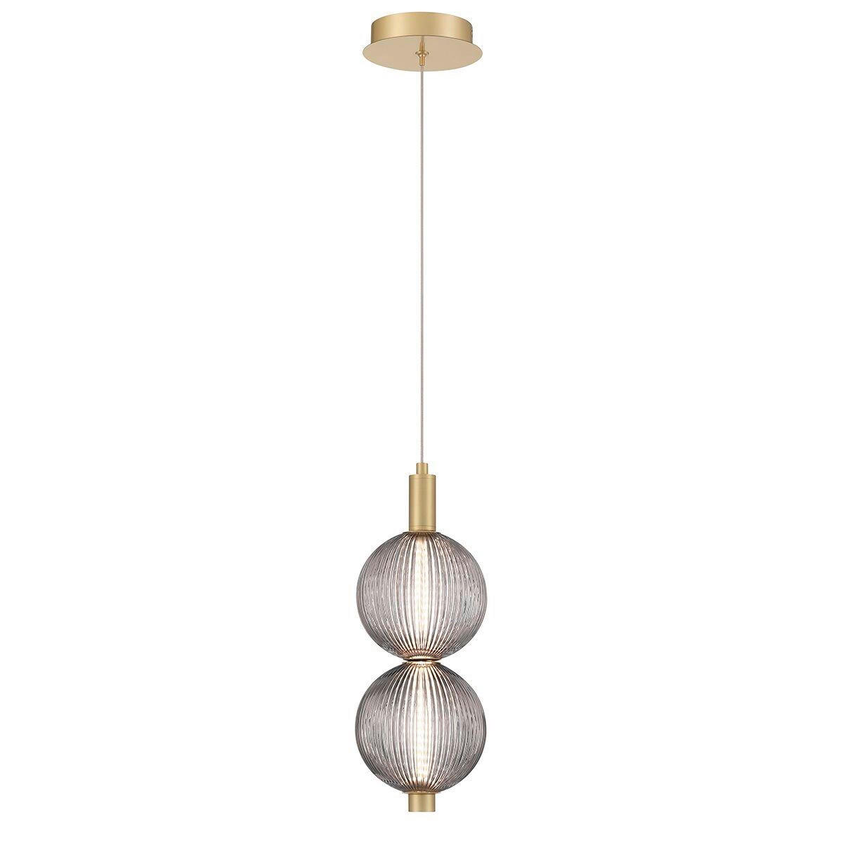 PENDELLEUCHTE Eurofase 15,2/40 cm   - Goldfarben, Design, Glas/Metall (15,2/40cm) - Elstead Lighting