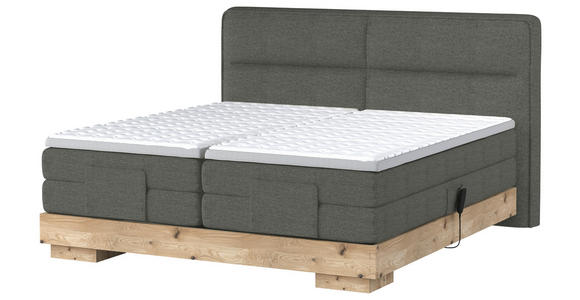 BOXSPRINGBETT 180/200 cm  in Anthrazit, Eichefarben  - Eichefarben/Anthrazit, Natur, Holz/Textil (180/200cm) - Valnatura