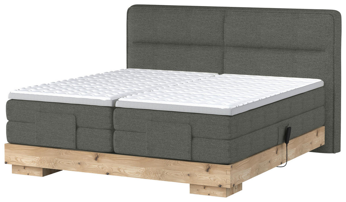 BOXSPRINGBETT 180/200 cm  in Anthrazit, Eichefarben  - Eichefarben/Anthrazit, Natur, Holz/Holzwerkstoff (180/200cm) - Valnatura