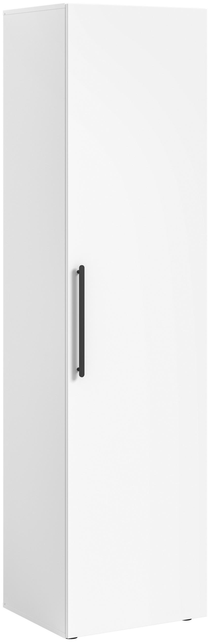 GARDEROBENSCHRANK  in 55/200/47 cm  - Weiss/Schwarz, Modern, Holzwerkstoff/Kunststoff (55/200/47cm) - Stylife
