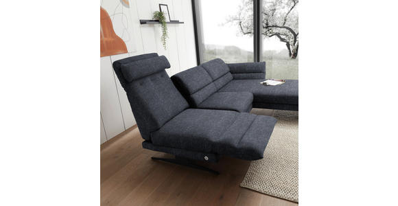ECKSOFA Grau Flachgewebe  - Schwarz/Grau, Design, Textil/Metall (279-327/176-217cm) - Dieter Knoll