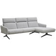 ECKSOFA in Flachgewebe Hellgrau  - Hellgrau/Schwarz, Design, Textil/Metall (259/152cm) - Dieter Knoll