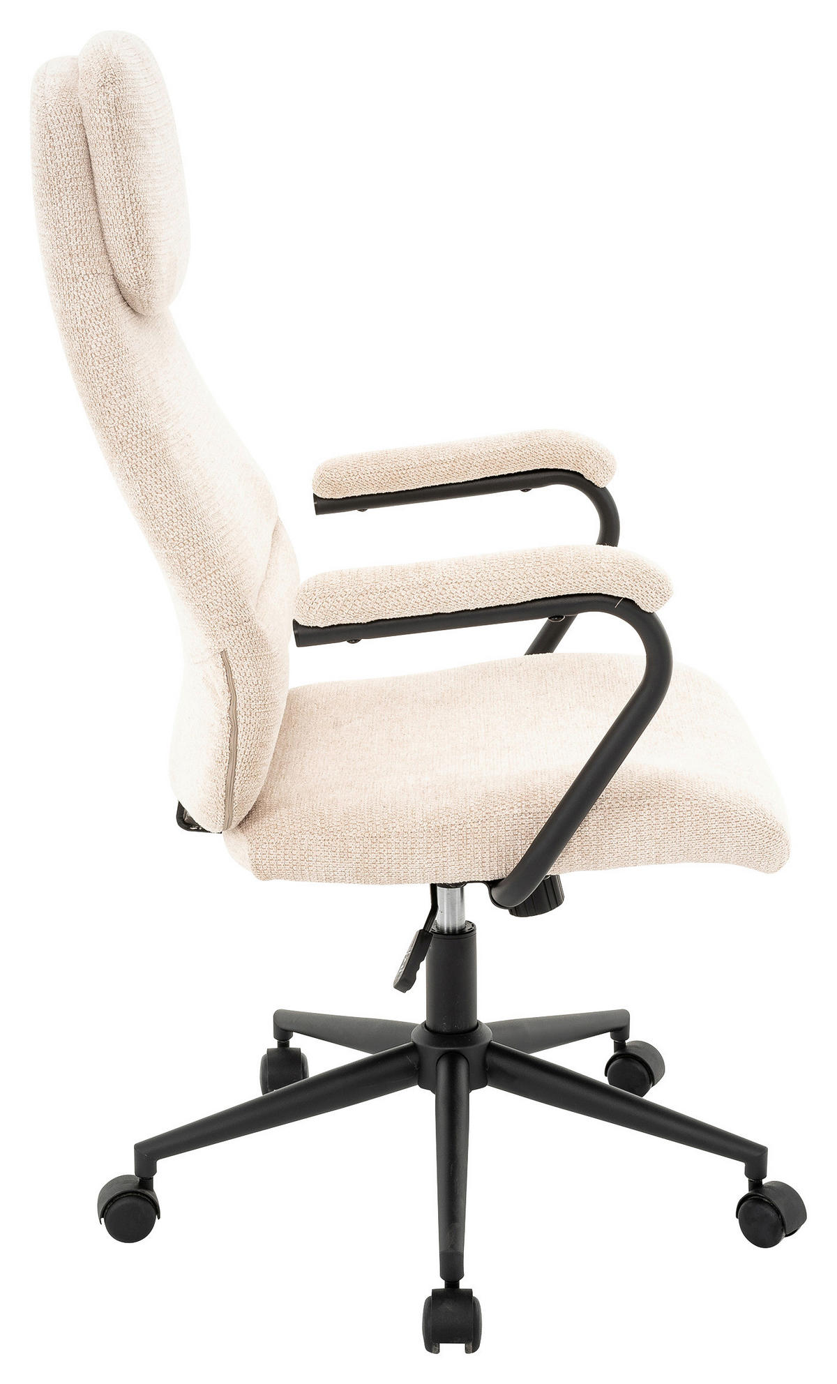 CHEFSESSEL Webstoff Creme, Schwarz  - Creme/Schwarz, MODERN, Kunststoff/Textil (60/108-116/67cm) - MID.YOU