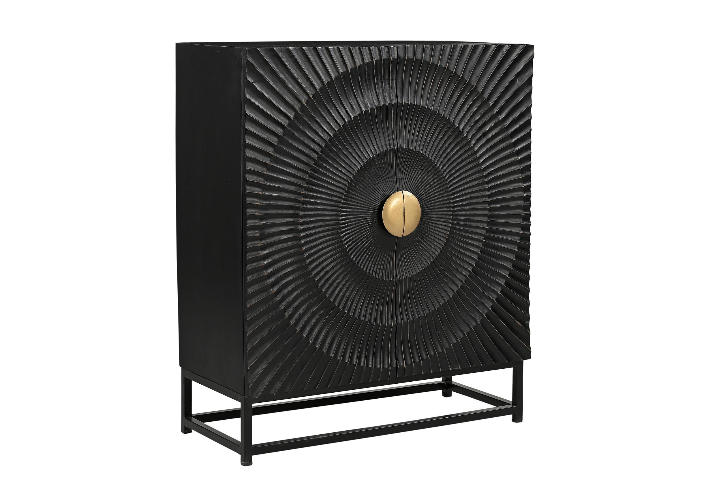 KOMMODE , ,  - Goldfarben/Schwarz, Design, Holz/Metall (75/35/90cm) - MID.YOU