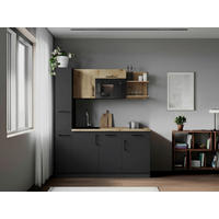 KÜCHENBLOCK Oliver 175 cm  in Grau, Eiche Artisan  - Eiche Artisan/Grau, Trend, Holzwerkstoff/Metall (175cm) - Respekta