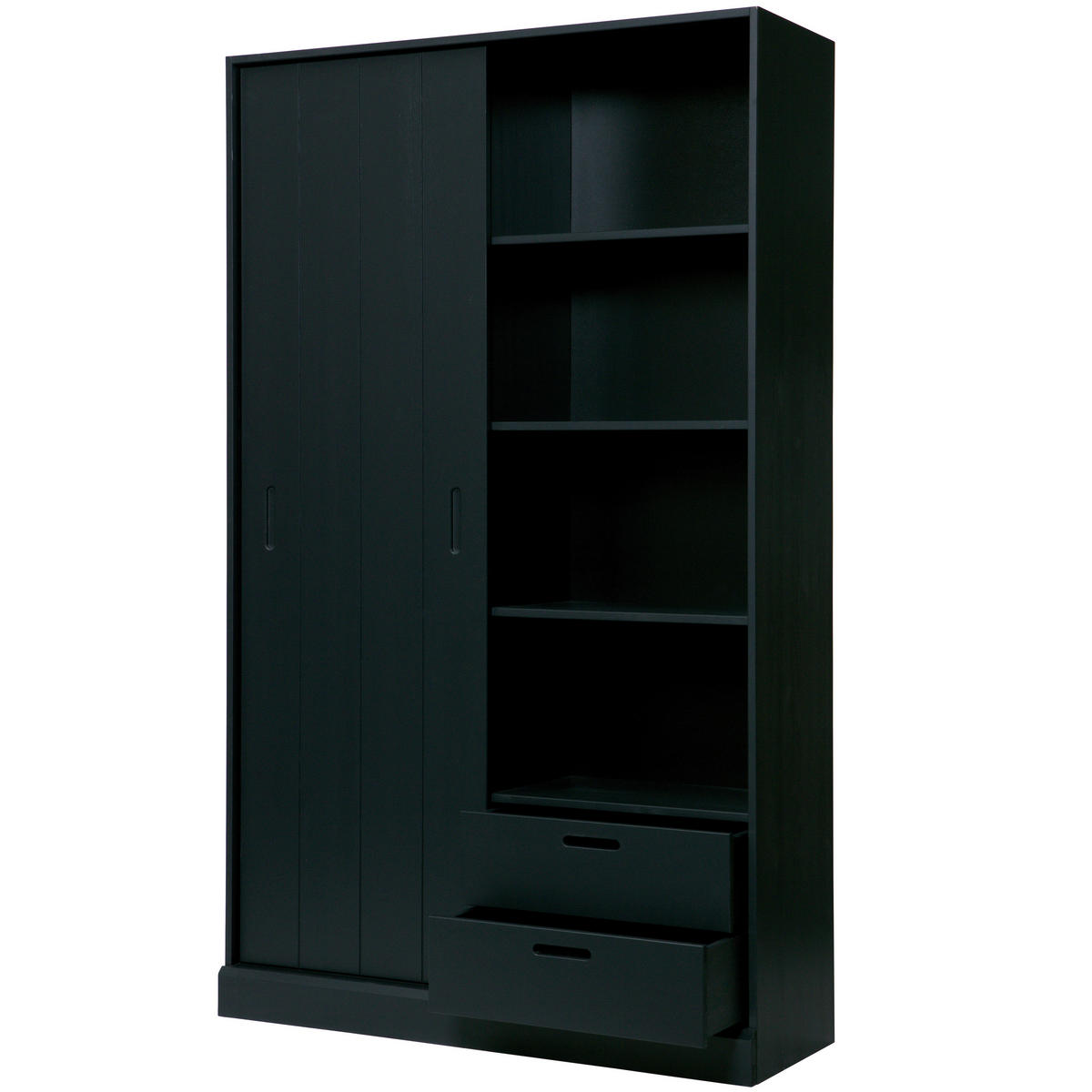 SCHIEBETÜRENSCHRANK 120/200/42 cm 1-türig Schwarz  - Schwarz, Design, Holz (120/200/42cm) - Livetastic