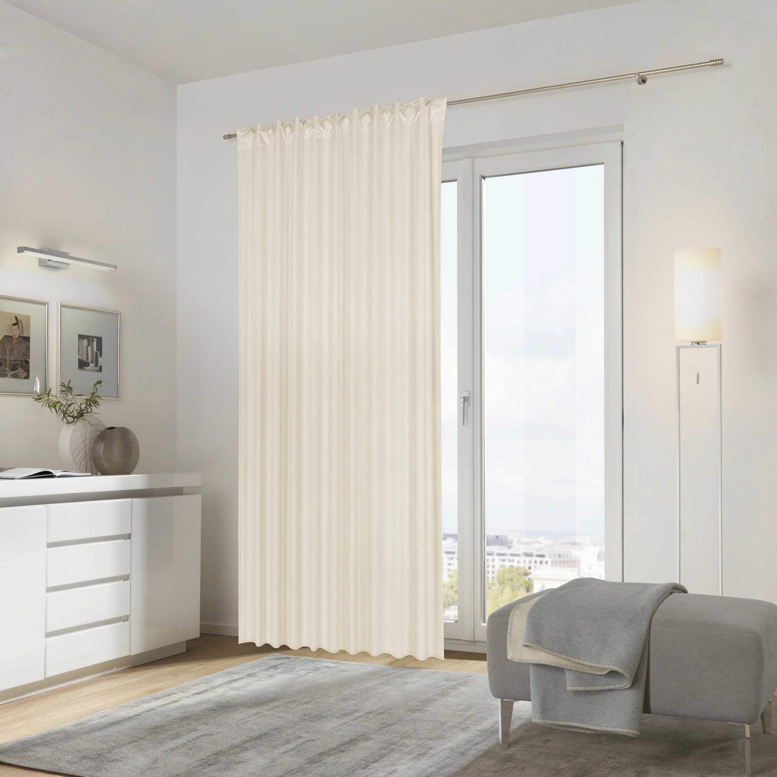 FERTIGVORHANG ZENATO blickdicht 135/245 cm - Champagner, KONVENTIONELL, Textil (135/245cm) - Ambiente