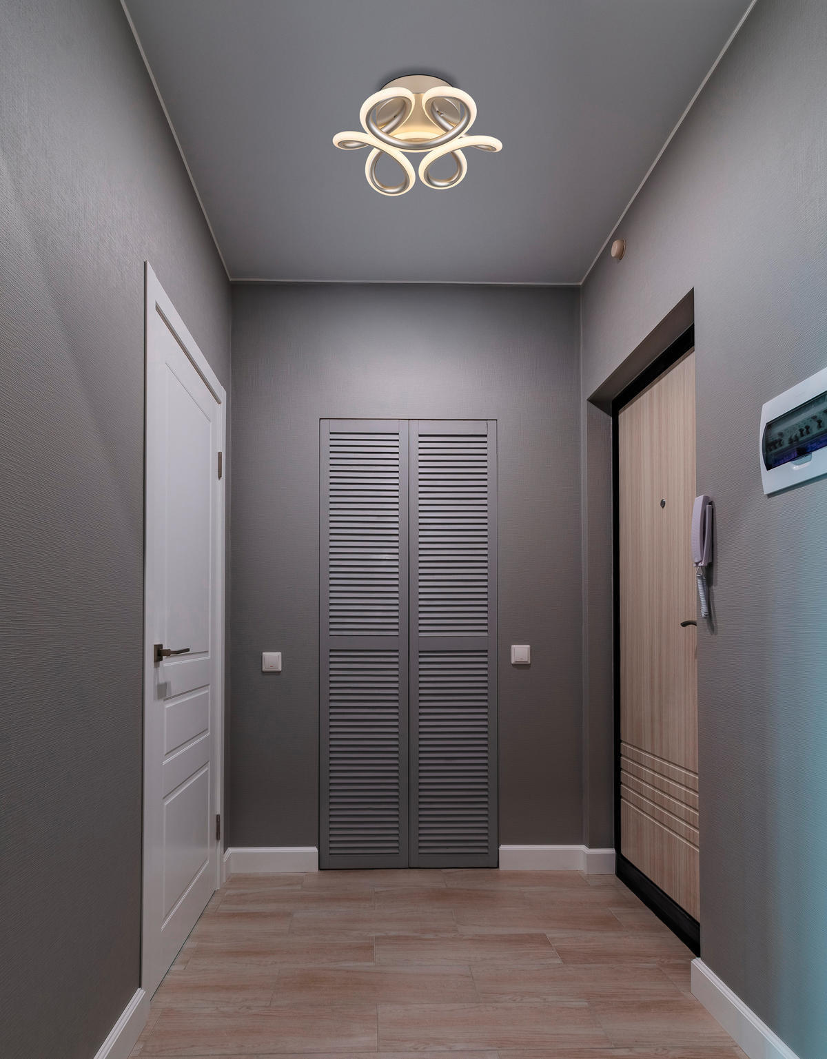 STROPNA LED-SVETILKA  MELISAND //2700, 4000, 6000 K/230 V/ - srebrne barve/bela, Basics, kovina/umetna masa (26/10cm) - Globo