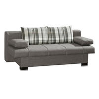 SCHLAFSOFA  mit Stoffauswahl, Schlafen auf Sitzhöhe, Rücken echt Grau  - Wengefarben/Alufarben, KONVENTIONELL, Holz/Textil (200/80/94cm) - Novel
