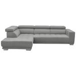 ECKSOFA  in Mikrofaser Hellgrau  207/301 cm  - Chromfarben/Hellgrau, Design, Textil/Metall (207/301cm) - Xora