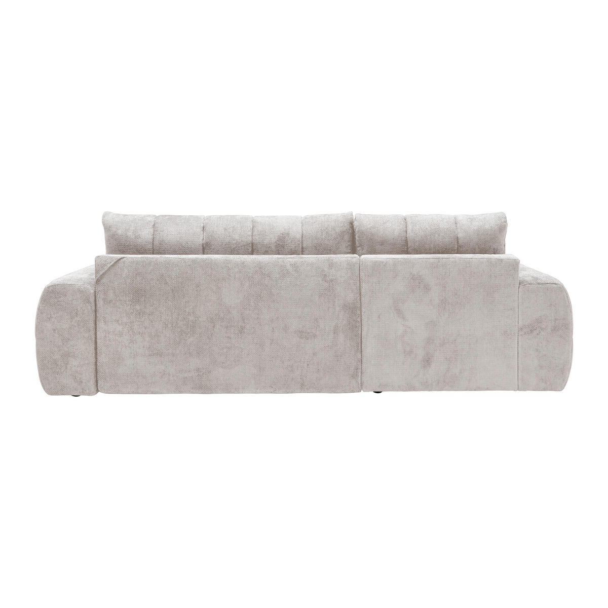 ECKSOFA Flachgewebe Creme  - Schwarz Hochglanz/Creme, Modern, Textil/Metall (166/93/273cm) - MID.YOU