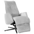 RELAXSESSEL in Leder Hellgrau  - Anthrazit/Hellgrau, Design, Leder/Metall (71/114/84cm) - Johann Jakob