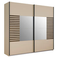 SCHWEBETÜRENSCHRANK in Champagner, Eiche dunkel  - Eiche dunkel/Champagner, Modern, Holzwerkstoff/Metall (226/210/62cm) - Rauch Möbel