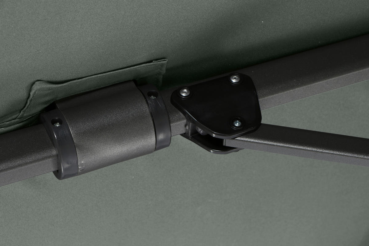 AMPELSCHIRM 350 cm  - Anthrazit/Olivgrün, KONVENTIONELL, Textil/Metall (350/350cm) - Siena Garden