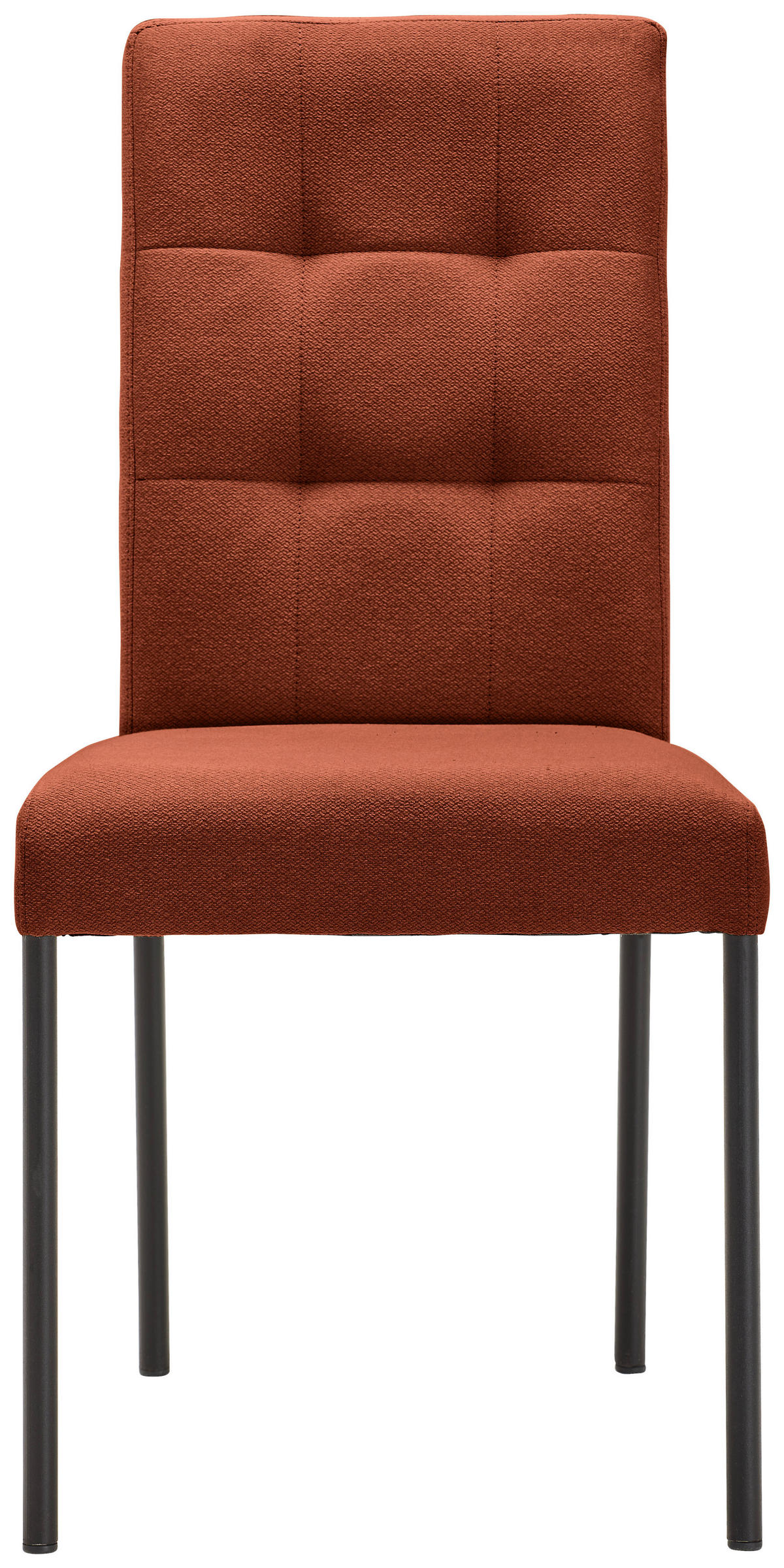 STUHL Webstoff Schwarz, Rostfarben  - Rostfarben/Schwarz, Design, Textil/Metall (46/91/61cm) - home24