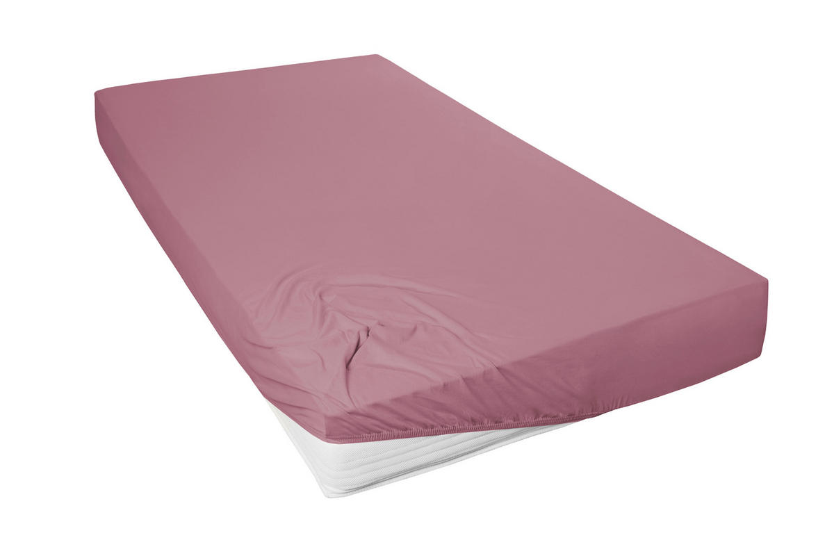 SPANNLEINTUCH 190/200 cm Jersey  - Dunkelrosa, Basics, Textil (190/200cm)