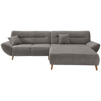ECKSOFA in Bouclé Anthrazit  - Wildeiche/Anthrazit, Konventionell, Holz/Textil (290cm) - MID.YOU