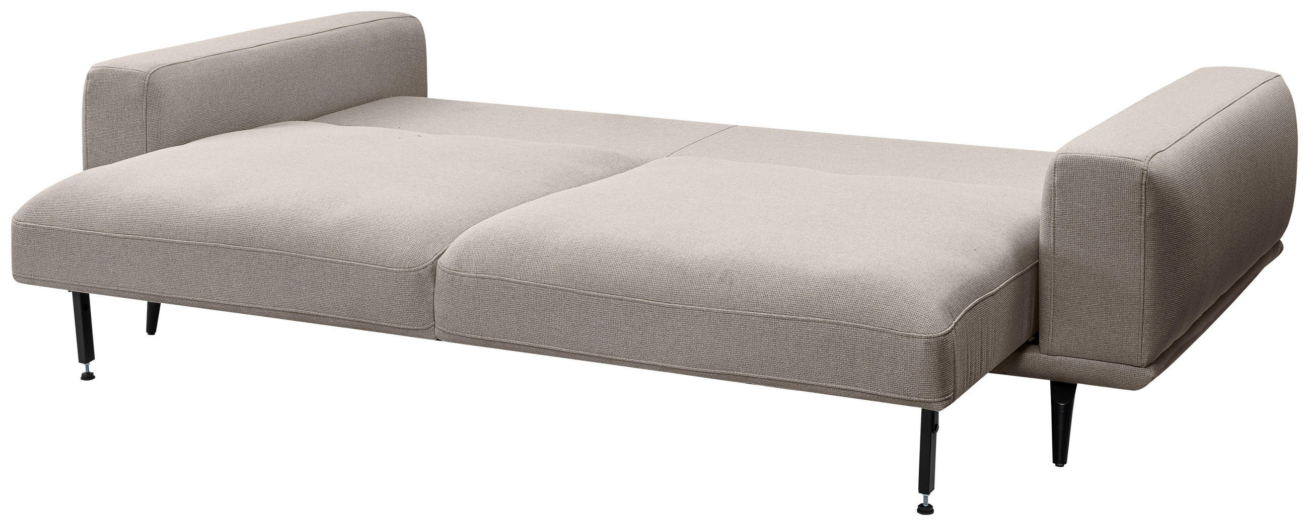 3-SITZER-SOFA Webstoff Hellbraun  - Hellbraun/Schwarz, MODERN, Textil/Metall (242/89/115cm) - MID.YOU