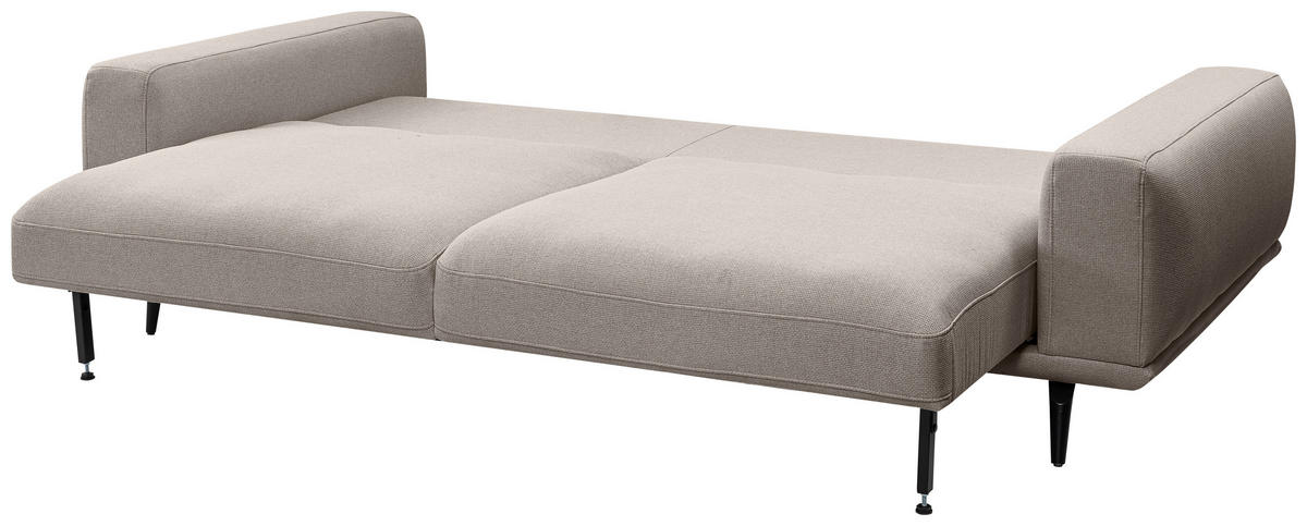 3-SITZER-SOFA in Webstoff Hellbraun  - Hellbraun/Schwarz, Modern, Textil/Metall (242/89/115cm) - MID.YOU