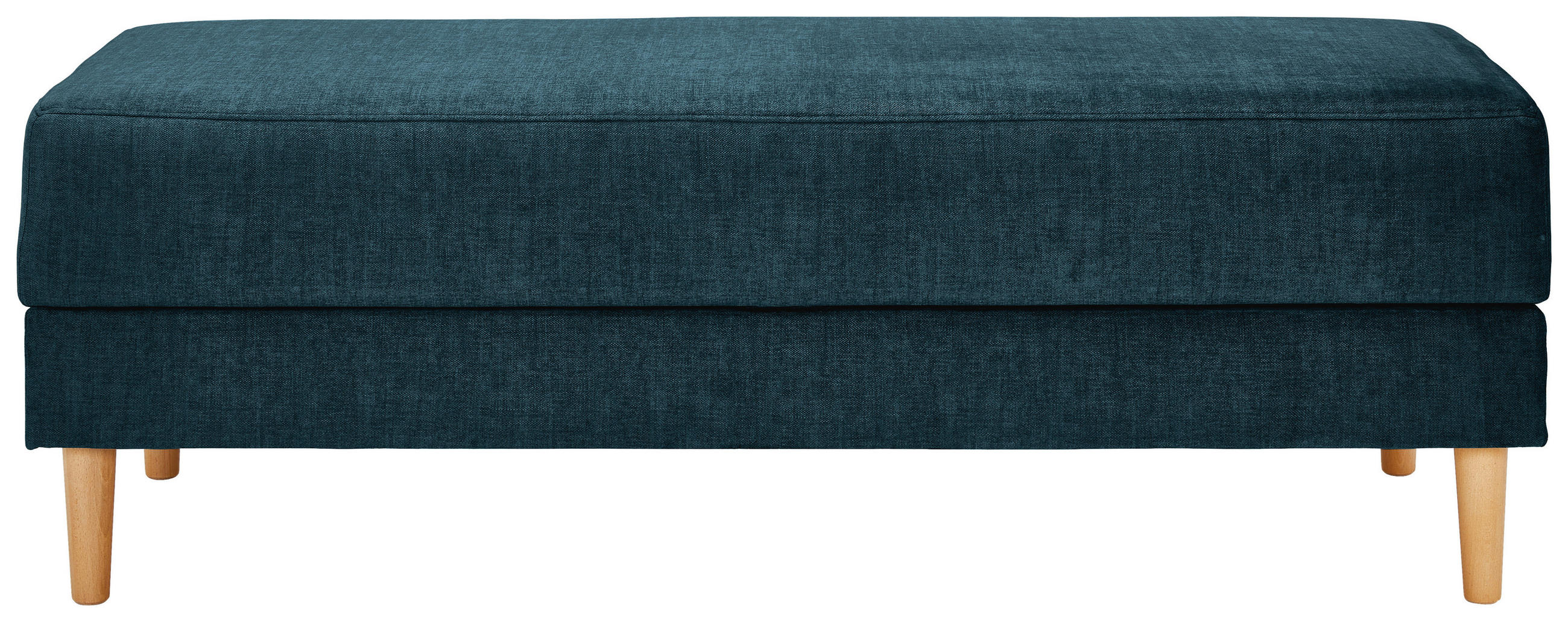 HOCKER Textil Blau  - Blau/Naturfarben, Modern, Holz/Textil (135/48/57cm) - Max Winzer