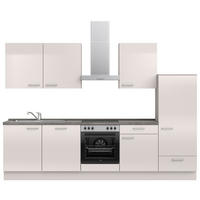 KÜCHENLEERBLOCK 300 cm   in Schieferfarben, Hellgrau  - Schieferfarben/Edelstahlfarben, MODERN, Holzwerkstoff/Metall (300cm) - Nobilia