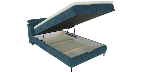 BOXBETT 120/200 cm in Petrol - Petrol/Schwarz, KONVENTIONELL, Holz/Holzwerkstoff (120/200cm) - Xora