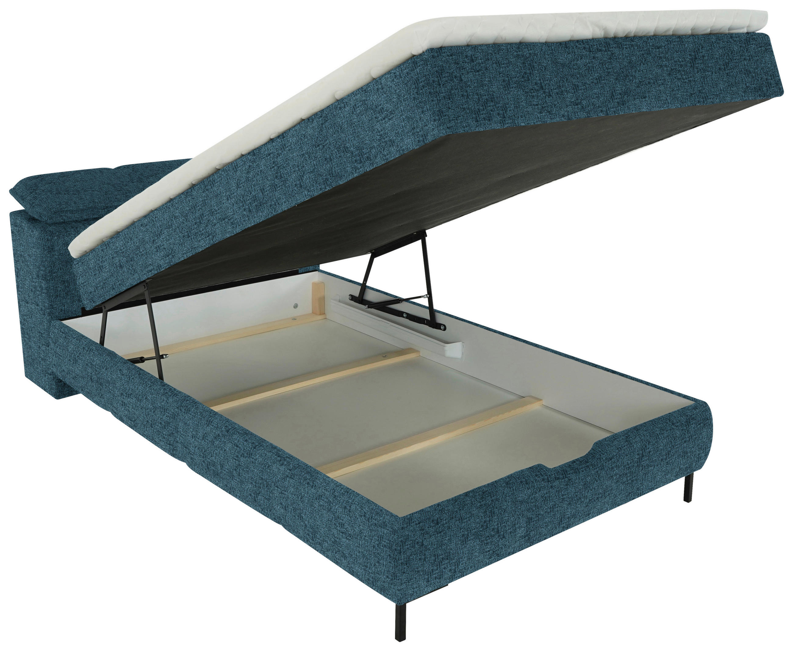 BOXBETT 120/200 cm  in Petrol  - Petrol/Schwarz, KONVENTIONELL, Holz/Holzwerkstoff (120/200cm) - Xora