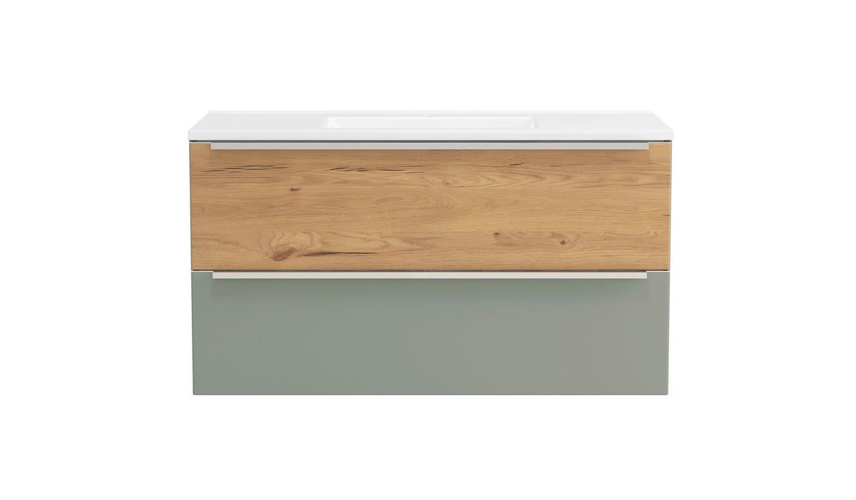 BADEZIMMER 2-teilig  in  - Schilfgrün/Wildeiche, Trend, Glas/Holzwerkstoff (100/200/47cm) - Held