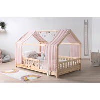 HAUSBETT 90/200 cm,  in Naturfarben, Altrosa  - Altrosa/Naturfarben, MODERN, Holz/Textil (90/200cm) - MID.YOU