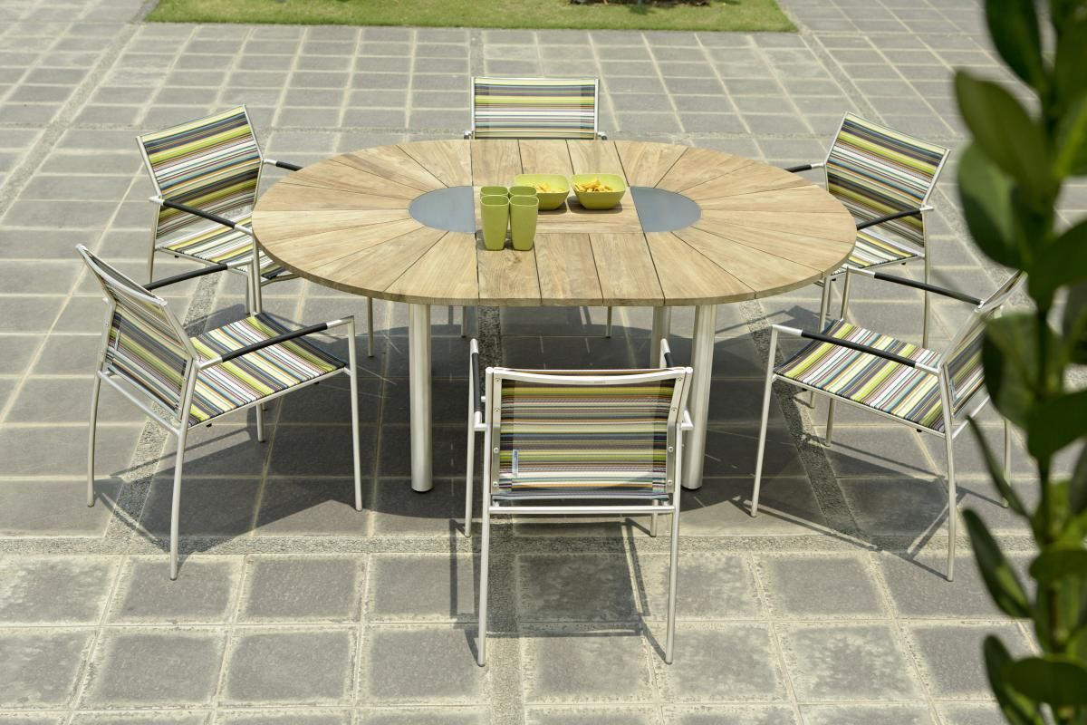 GARTENTISCH 135(185)/135/75 cm Holz, Metall oval  - Naturfarben, LIFESTYLE, Holz/Metall (135(185)/135/75cm) - Zebra 