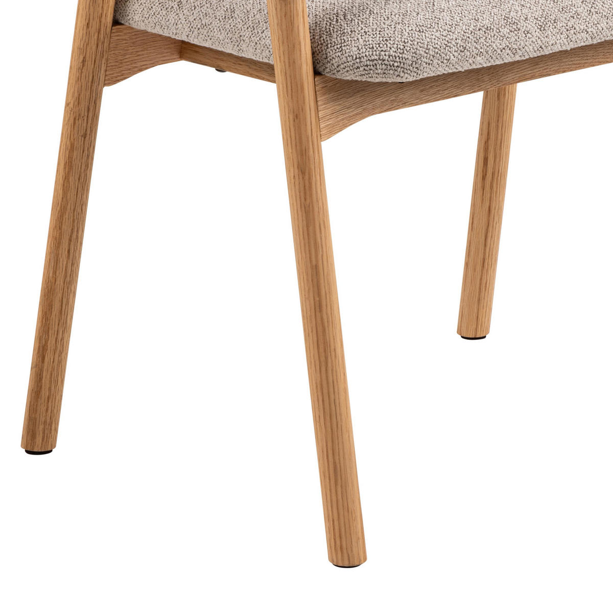ARMLEHNSTUHL  in Bouclé  - Greige/Eichefarben, Trend, Holz/Textil (56/75,5/54cm) - MID.YOU
