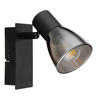 BODOVÉ SVÍTIDLO, 40 W/E14, 7/15,5/14 cm - černá, Design, kov/sklo (7/15,5/14cm) - Globo