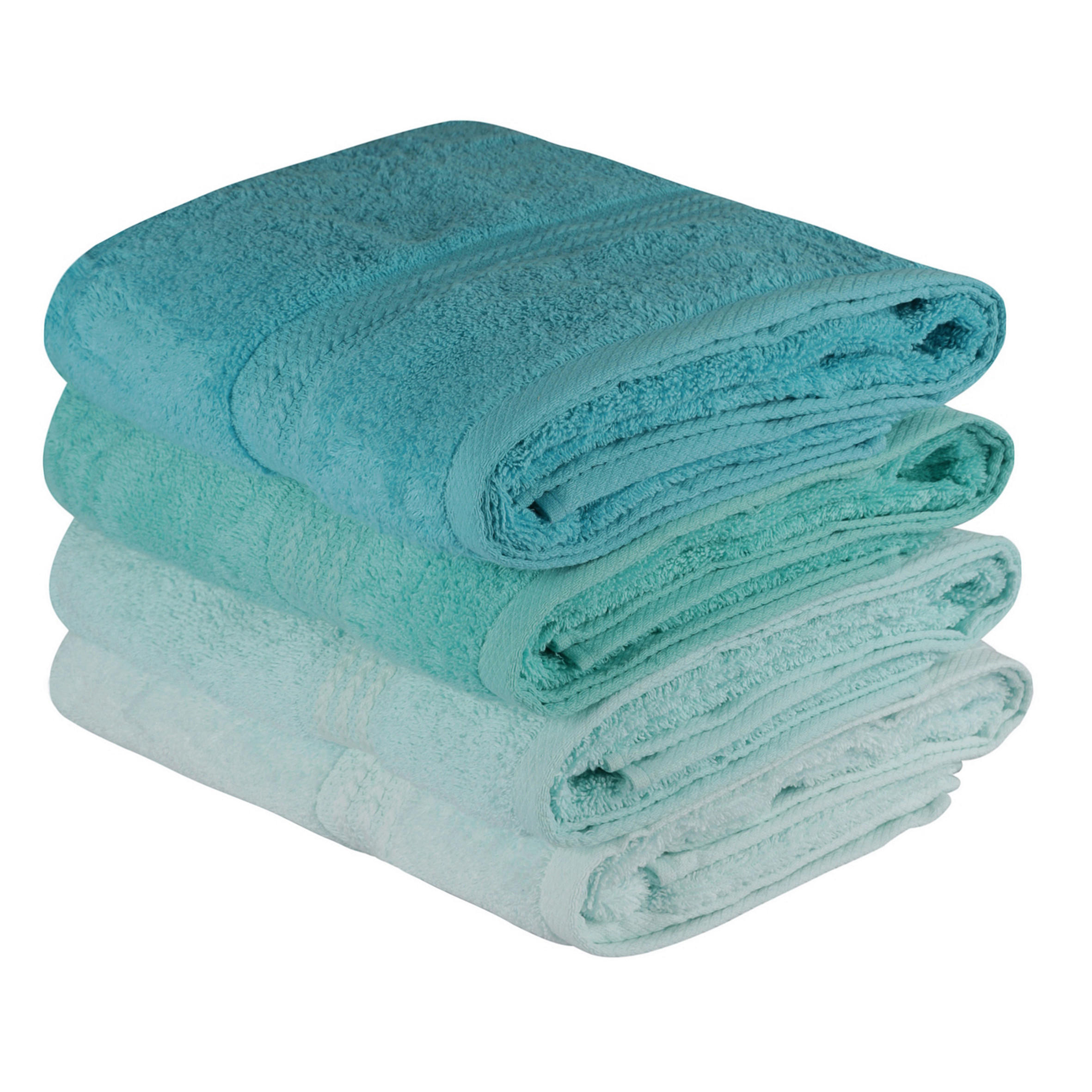 DUSCHTUCHSET Grün, Hellgrün, Mintgrün 4-teilig  - Hellgrün/Mintgrün, Basics, Textil (70/140cm)