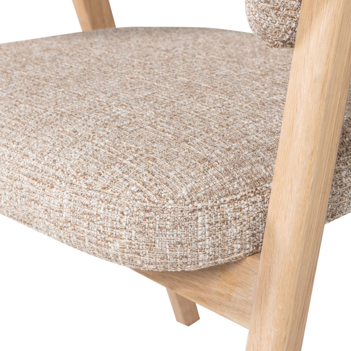 ARMLEHNSTUHL-SET 2 Stück  Webstoff  Naturfarben  - Naturfarben, MODERN, Holz/Textil (60/77/60cm) - Livetastic
